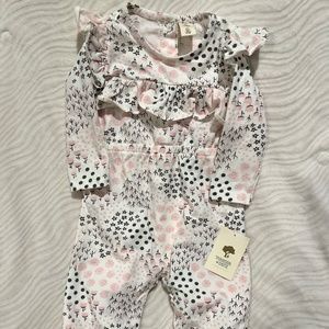 Floral Long Sleeves and Pants Romper